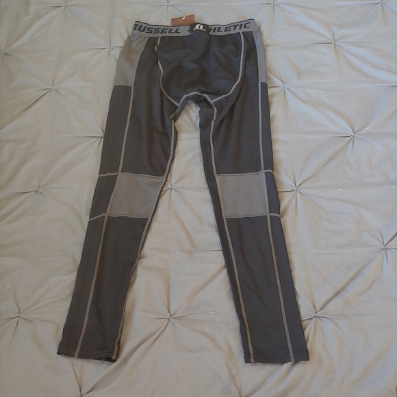 NWT Russell Athletic Compression Leggings, Men's Size L, Black/Grey - Picture 3 of 10